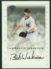 Original Autograph of Bob Wickman of the NY Yankees on a 1996 Leaf Signature