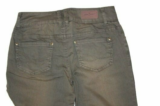 Damen Jeanshose Jeans Hose Khaki Olive Tolle Waschung John Baner Gr. 36 Neu-image