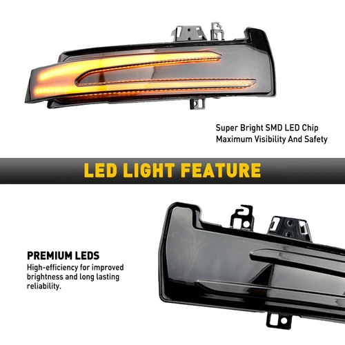 2X Luz de charco de señal de giro de espejo lateral LED secuencial para Mercedes Clase Benz。 - Imagen 6 de 10