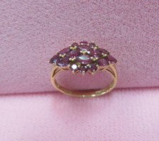 14K Solid Yellow Gold Ruby Ring - Size 7