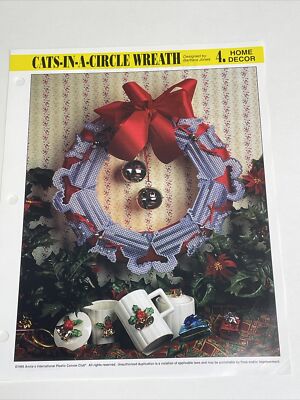 Cats In A Circle Wreath Home Decor Annie's Attic Plastic Canvas Pattern