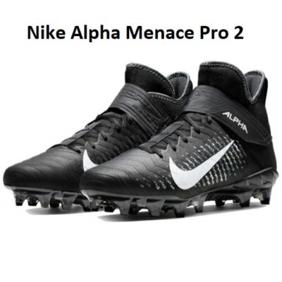 Nike Alpha Menace Pro 2 Mid Football Cleats Mens Black  display picture 2