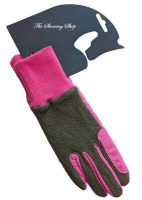 KINDER AMARA ZWEIFARBIGE REITHANDSCHUHE - ROSA/GRAU GRÖSSE LARGE