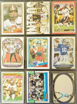 1982 - 2000's 9x NFL MVP HOF All-Star QB Card Lot Elway Aikman Young Eli Moon ++