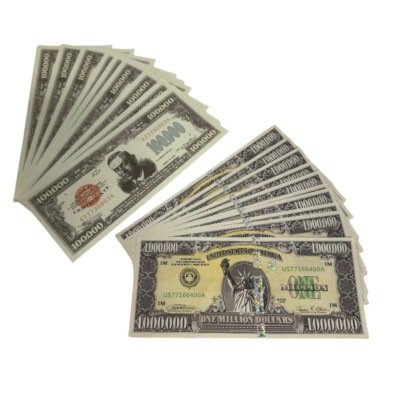 10+10pcs American 100000 Dollar and One Million Dollar Paper Banknotes Gifts