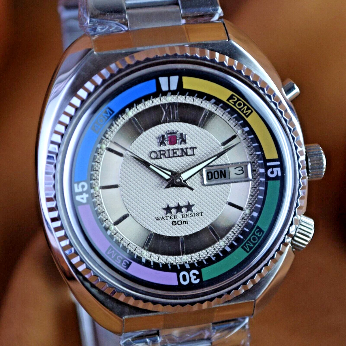 Automatic Watch Orient KING DIVER watch KD 21 JEWELS Original Japan Silver Dial