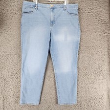 Terra  Sky Jeans Womens 20 Medium Wash Stretch High Rise Straight Read 