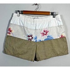 VINTAGE 80s Shorts Mens Medium 32 x 3.5" Cotton Pastel Baggy Pull On Elastic