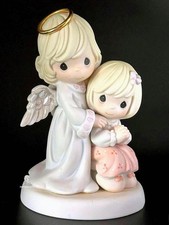 Precious Moments Angel Figurine with Little Girl