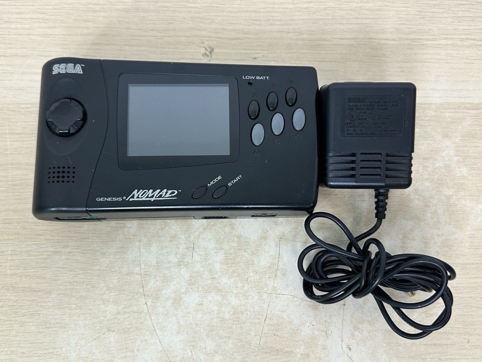 Sega Genesis Nomad MK6100 w/ LCD Screen Mod & Power Supply - Tested & Working