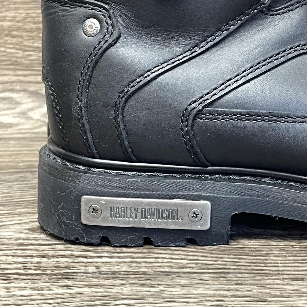Harley-Davidson Mens Black Leather‎ Lace Up Side Zip Riding Boots D93340 Size 9M s-l1200.jpg main image 3