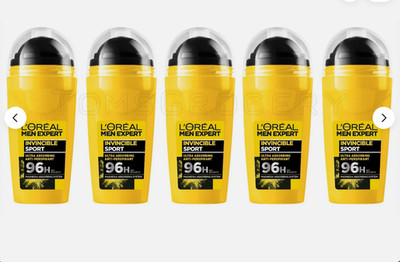 5Pk L'Oréal Men Expert Invincible Sport XXL 96H Roll-On Antiperspirant Deodorant