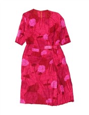 VINTAGE Womens A-Line Dress UK 12 Medium Pink Floral AA10