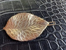 Vintage Hair Barrette Goldtone Leaf Shaped Fine Hair Realistic Figural Nature