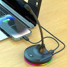 USB Desktop Microphone PC Computer Microphone Adjustable Studio Microphone with