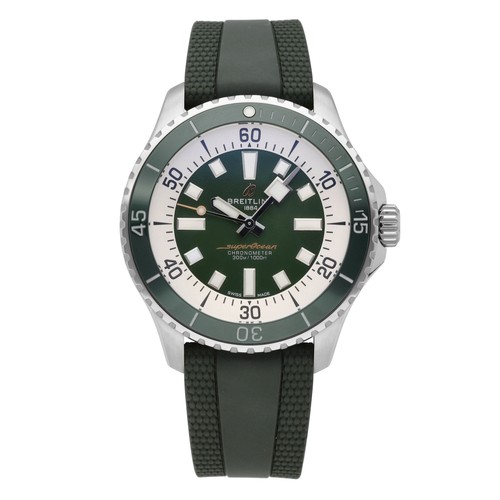 Breitling Superocean Green Dial 44mm Automatic Men's Watch A17376A31L1S1