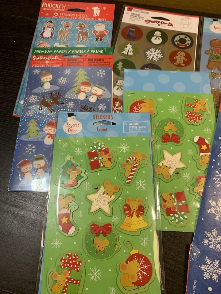 Лот из 15 первоклассных наклеек American Greetings рождественские эпоксидные многослойные подарочные печати - Изображение 2 из 4