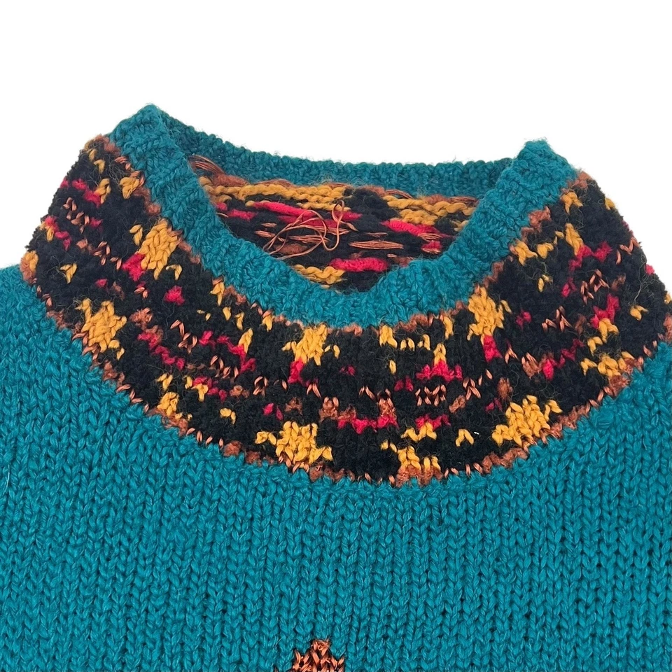 Suéter de abuela tejido abstracto cuello falso vintage años 80 Jason Maxwell para mujer talla M Foto 4 de 4