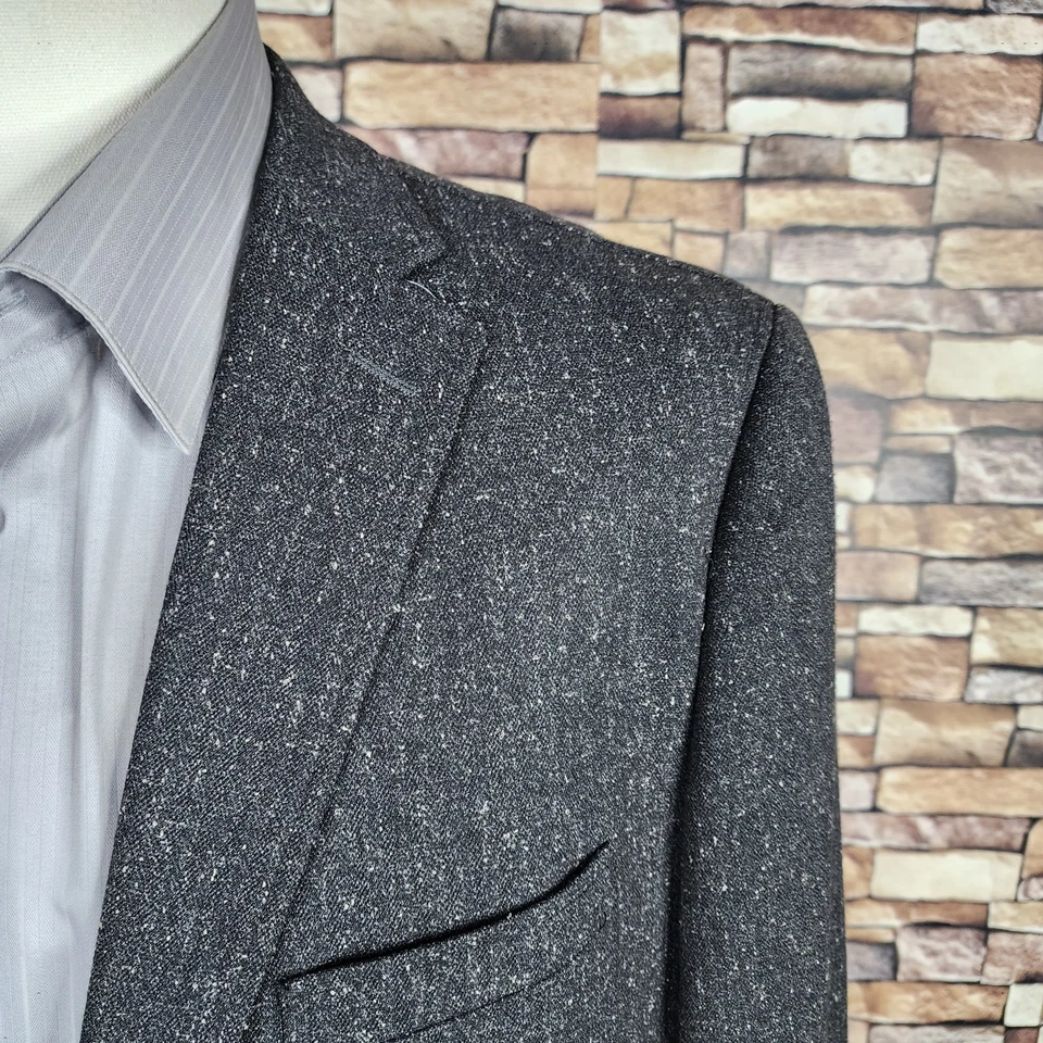 Jaqueta Greg Norman Sport Coat Masculina 44L Cinza Escuro Manchada Ventilação Dupla Nova Com Etiqueta - Imagem 4 de 4