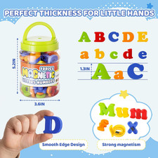 104 PCS Alphabet Magnetic Letters and Numbers for Toddlers,Abc 123 Fridge Edu...