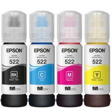 Genuine Epson 522 Ink Bottles 4 Pack for ET-2720 ET-2800 ET-2803 ET-4700