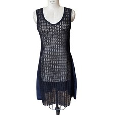 URBAN OUTFITTERS Black & Blue Crochet Dress Kimchi & Blue Size 7/ Medium 