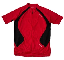 Bellwether Cadence Adult Red Black Cycling Jersey Shirt Short Sleeve Zip Medium