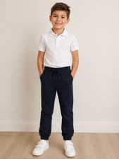 Nautica Boys' School Uniform Jogger Pants, Elastic Waistband with Drawstring L6