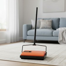 Manual Carpet Sweeper for Pet Hair - Lightweight Brush Cleaner for Classrooms