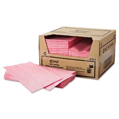 Chix  Wet Wipes, 11 1/2 x 24, White/Pink, 200/Carton