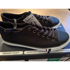 Ben Sherman Dorset Lo Mens Black Canvas Sneakers Memory Foam BSMDORSLT-0791 9.5