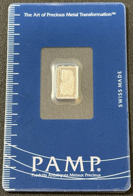 1 Gram .9995 Palladium PAMP Suisse Swiss Bar (In Assay) Rare Precious Metal!!