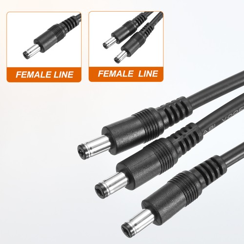 2 Pcs DC Cable Splitter, 12.6" 10A 1 DC5521 Male to 2 DC5521 Male - Picture 3 of 6
