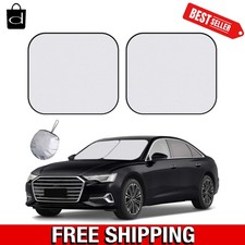 Windshield Sun Shade - 2 Piece Car Windshield Foldable Black