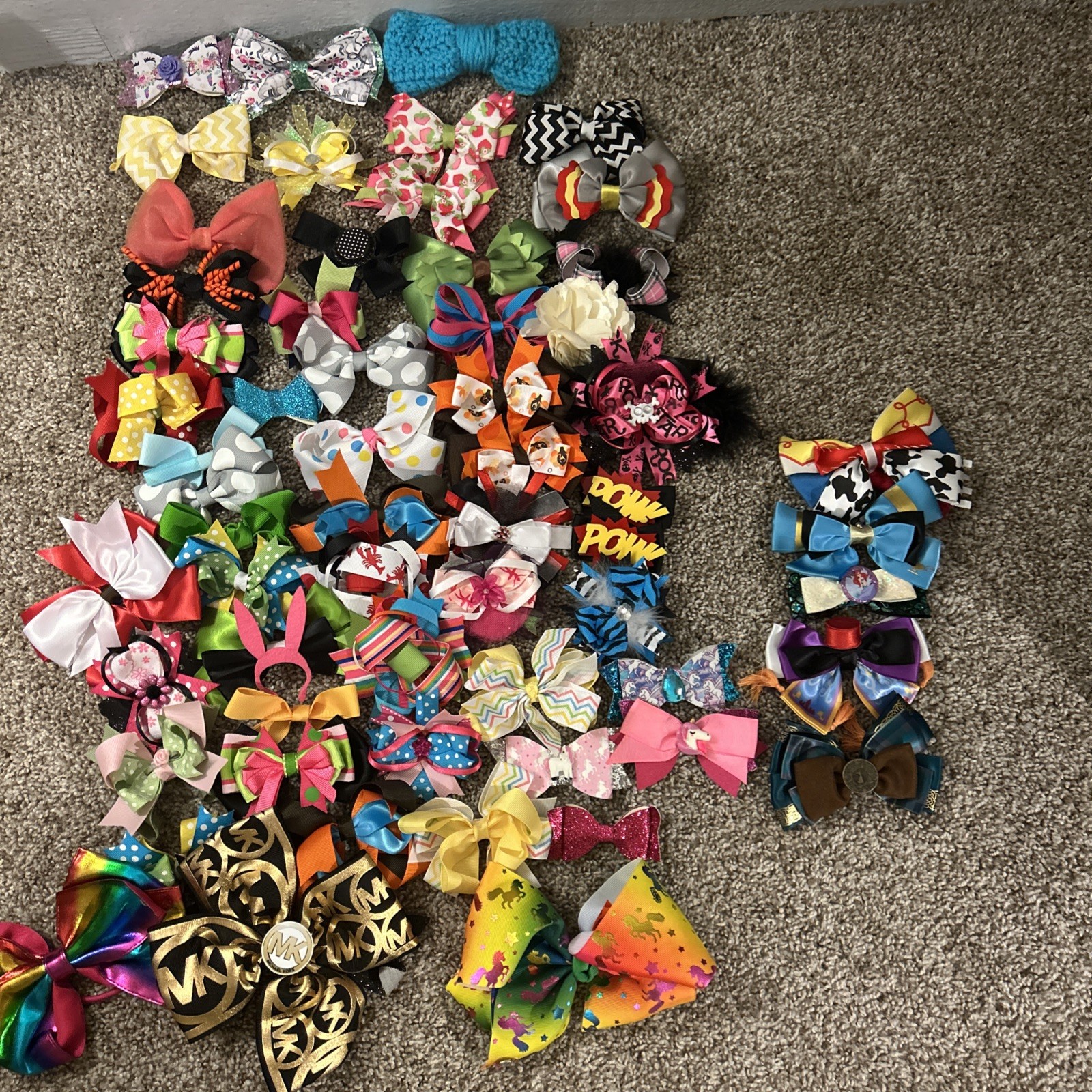 Hair Bows Lot of 58 Various Sizes And Styles (jojo Siwa,Disney Michael Kors)