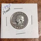 1950 Washington Quarter Proof Silver Uncirculated US Coin 25C