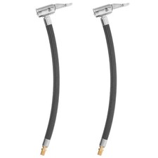 2Pcs Air Inflator Tube for Car Black Rubber Hose with Clip and Male Thread