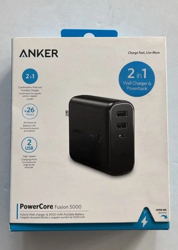 Anker PowerCore Fusion 5000 2-in-1 Wall Charger & Power Bank 5000mAh SEE DESC. - product listing photo