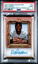 2024 TOPPS GILDED COLLECTION GOLD FRAMED HOF AUTO ROSE ROD CAREW 32/50 PSA 9