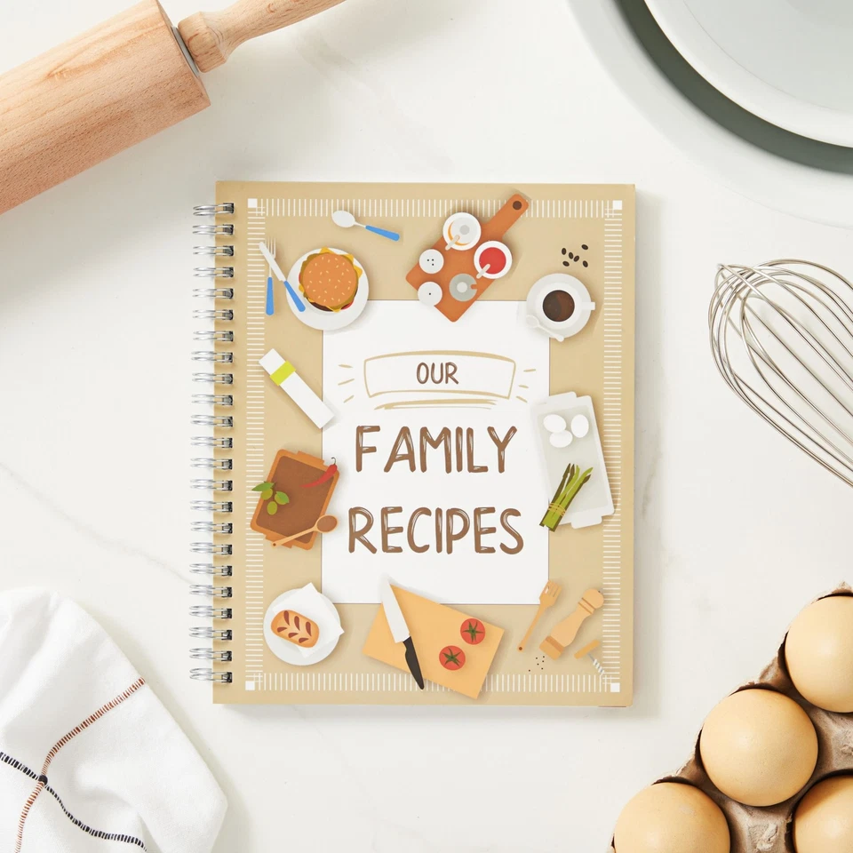 Family Recipe Book to Write In Spiral Bound Make Your Own Cookbook, Blank Inside - Image 2 of 4