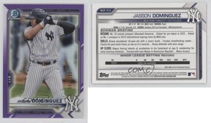 2021 Bowman Chrome Prospects Purple Refractor /250 Jasson Dominguez #BCP-213