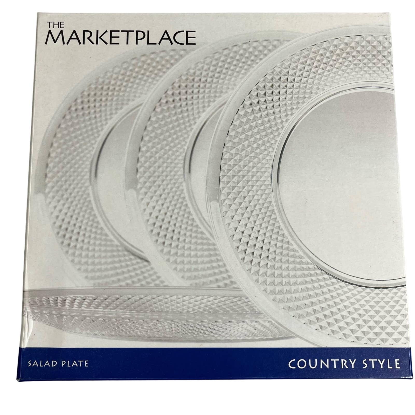 The Marketplace Hard Clear Plastic Country Style Salad Plates Set Of 4