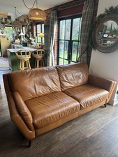 Sofology Fellini 3 Seater Sofa in  Tan Soft Leather