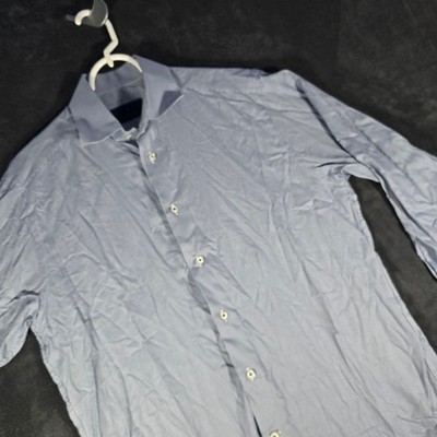 David Donahue Dress Shirt Micro Print Button Down Long Sleeve Size 15.5