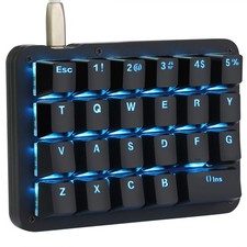 Handed Macro Mechanical Keyboard, Blue LED Backlit Portable Mini -Handed Mech...