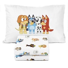 Bluey Friends Twin Sheet Set - 3 Piece Kids Bedding Set Includes Pillow Cov...