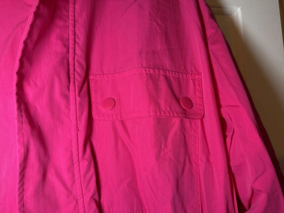 Ava & Viv Dramatic Pink 3x Plus Cinch Waist Windbreaker NWT Pockets Adjustable - Image 3 of 4