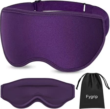 3D Eye Mask Sleep for Men & Women, 100% Pressure-Free & Light Purple 