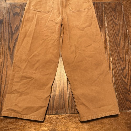 Carhartt Bib Overalls Boys Size 12 Double Knee Canvas Brown Western OX8601-B - Picture 8 of 11