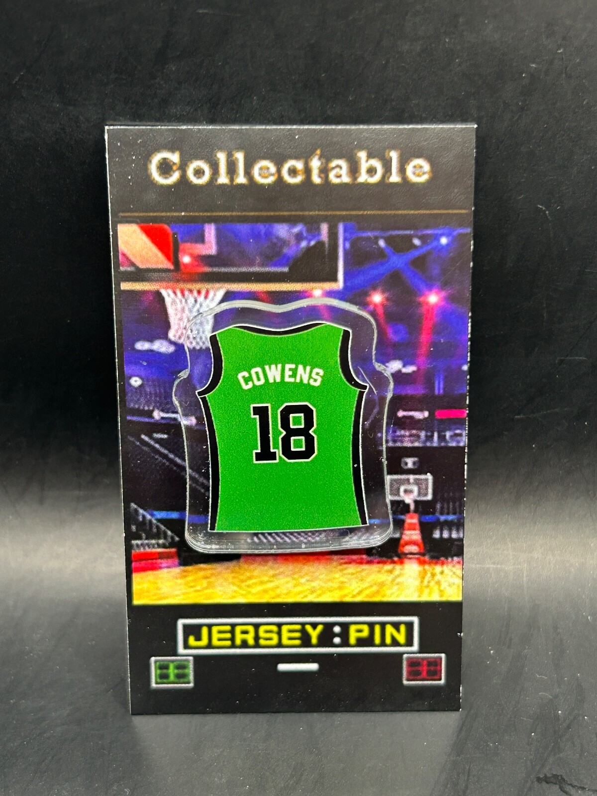 Boston Celtics Dave Cowens jersey lapel pin-RETRO Classic C's Collectible